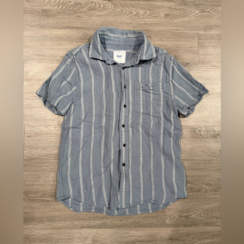 Men's‎ Blue Striped Shirt Katin